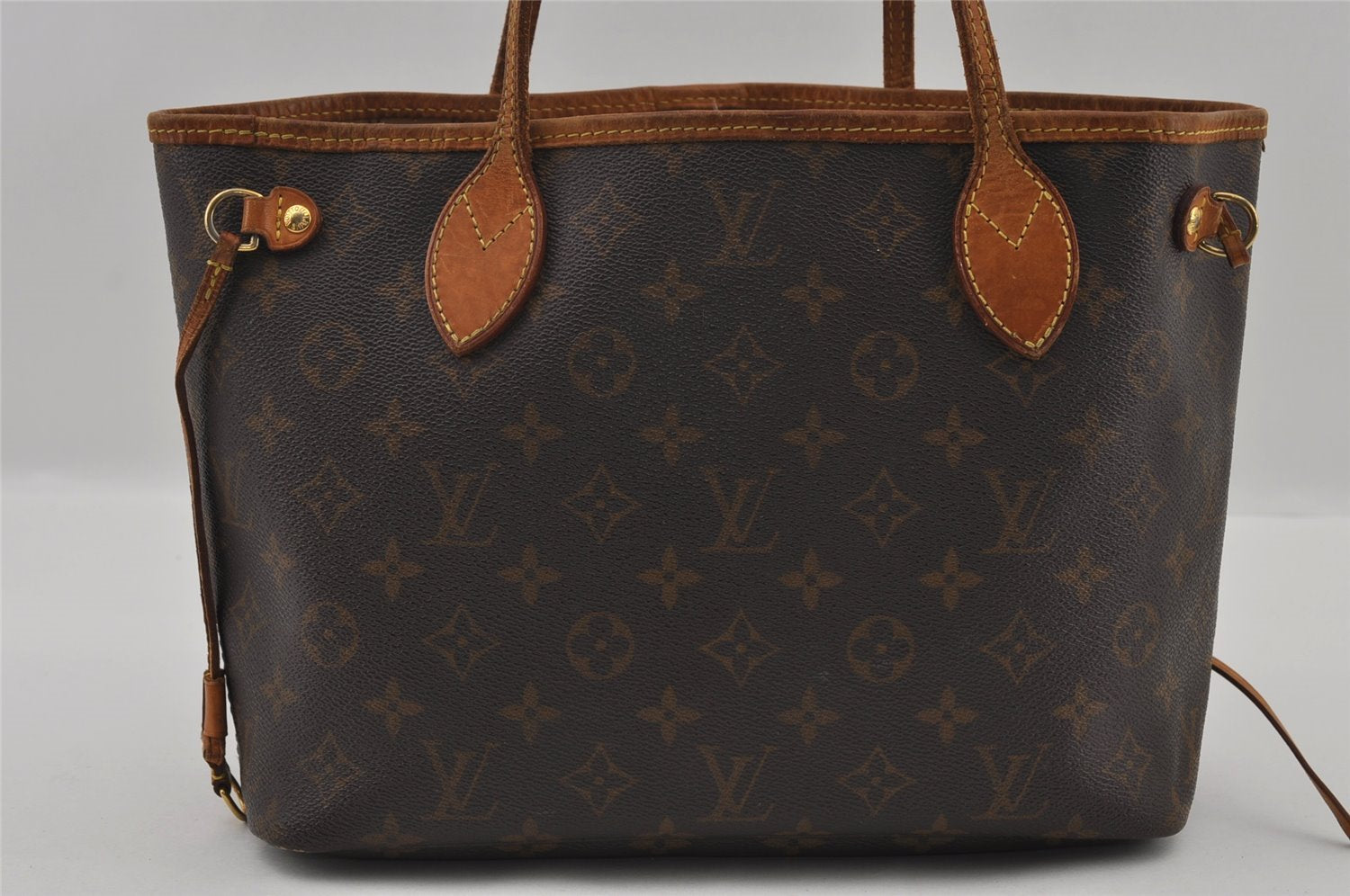 Authentic Louis Vuitton Monogram Neverfull PM Shoulder Tote Bag M40155 LV 2658I