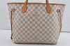 Authentic Louis Vuitton Damier Azur Neverfull MM Tote Bag N51107 LV 2665I