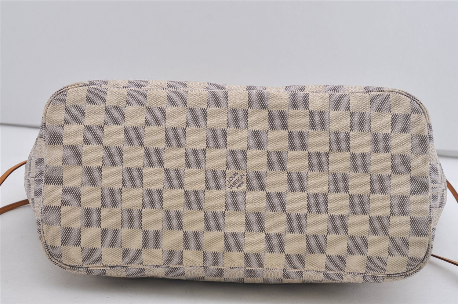 Authentic Louis Vuitton Damier Azur Neverfull MM Tote Bag N51107 LV 2665I