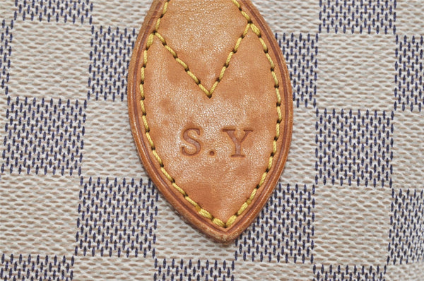 Authentic Louis Vuitton Damier Azur Neverfull MM Tote Bag N51107 LV 2665I