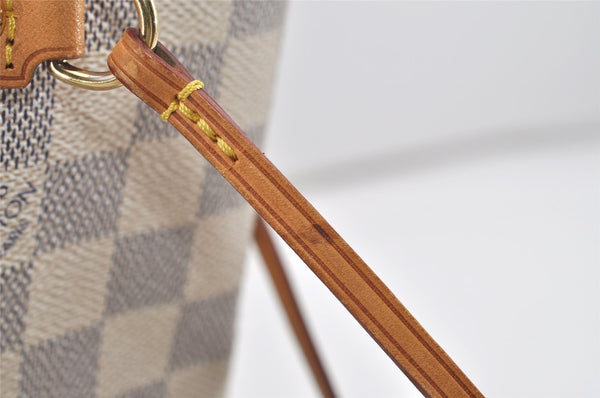 Authentic Louis Vuitton Damier Azur Neverfull MM Tote Bag N51107 LV 2665I