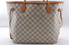 Authentic Louis Vuitton Damier Azur Neverfull MM Tote Bag N51107 LV 2682I