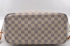 Authentic Louis Vuitton Damier Azur Neverfull MM Tote Bag N51107 LV 2682I