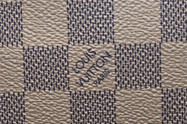 Authentic Louis Vuitton Damier Azur Neverfull MM Tote Bag N51107 LV 2682I