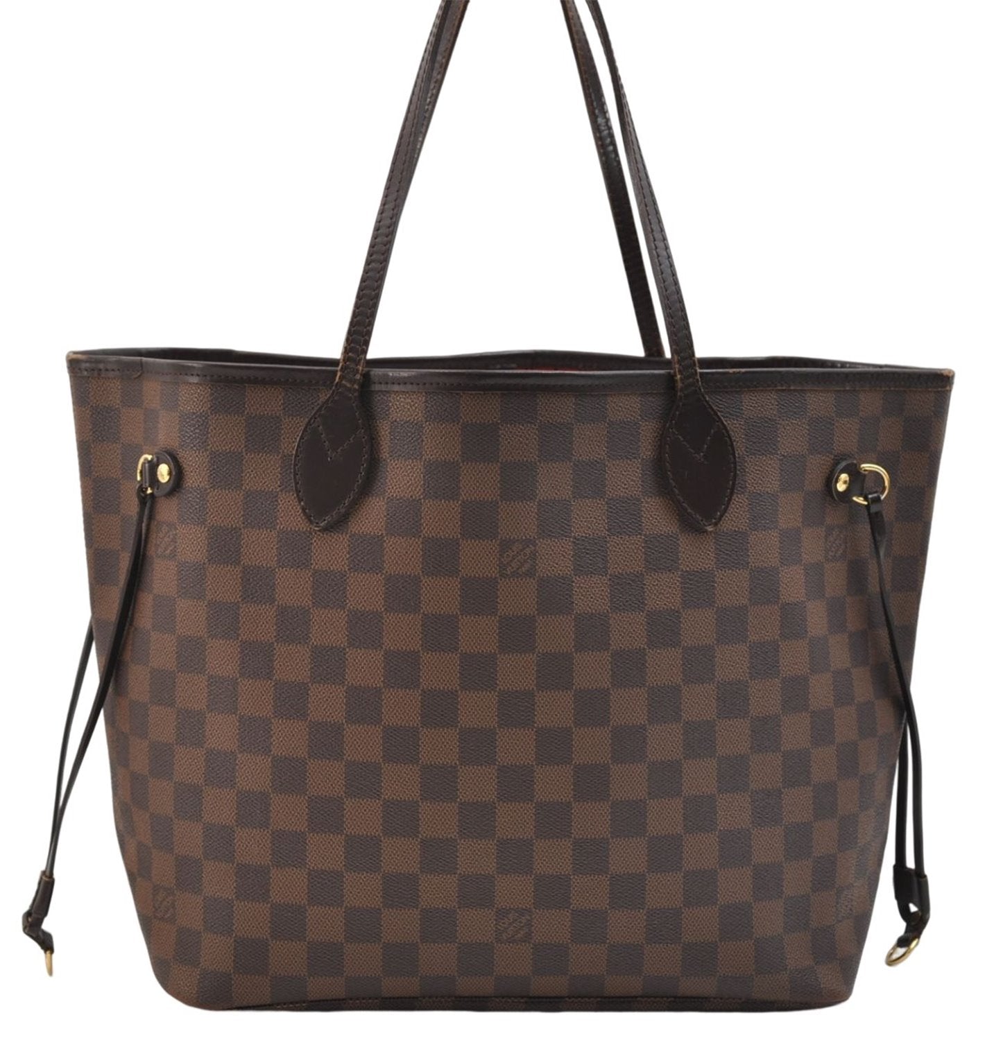 Authentic Louis Vuitton Damier Neverfull MM Shoulder Tote Bag N51105 LV 2853E