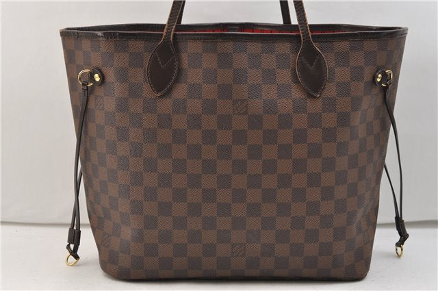 Authentic Louis Vuitton Damier Neverfull MM Shoulder Tote Bag N51105 LV 2853E