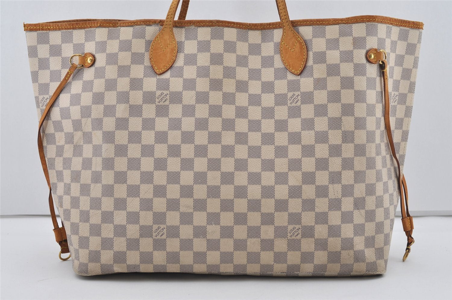 Authentic Louis Vuitton Damier Azur Neverfull GM N51108 Shoulder Tote Bag 3184I