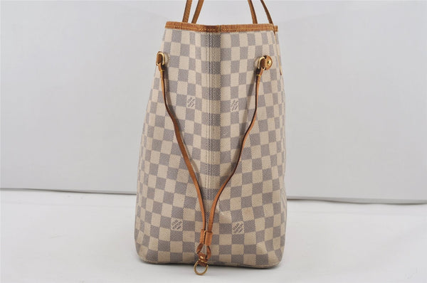 Authentic Louis Vuitton Damier Azur Neverfull GM N51108 Shoulder Tote Bag 3184I