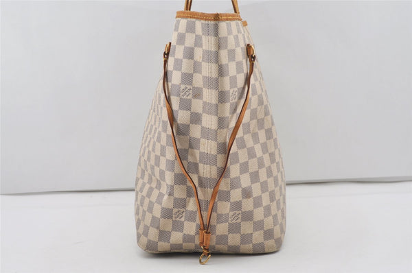 Authentic Louis Vuitton Damier Azur Neverfull GM N51108 Shoulder Tote Bag 3184I