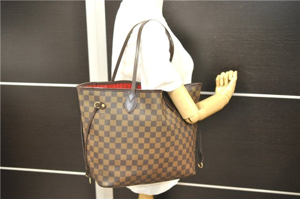 Authentic Louis Vuitton Damier Neverfull MM Tote Bag N51105 LV 3185D