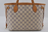 Authentic Louis Vuitton Damier Azur Neverfull PM Tote Bag N51110 LV 3328I