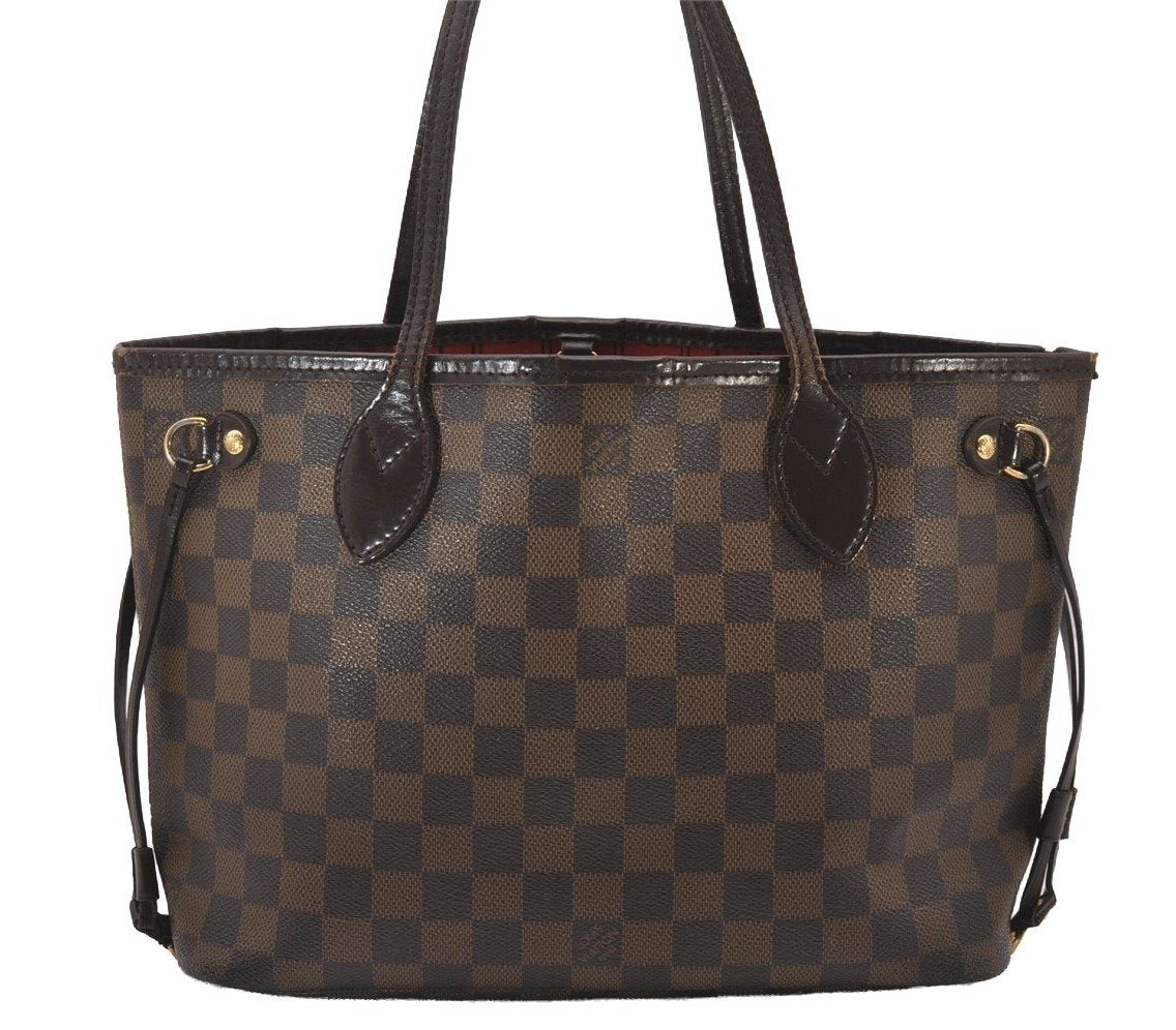 Authentic Louis Vuitton Damier Neverfull PM Shoulder Tote Bag N51109 LV 3337I