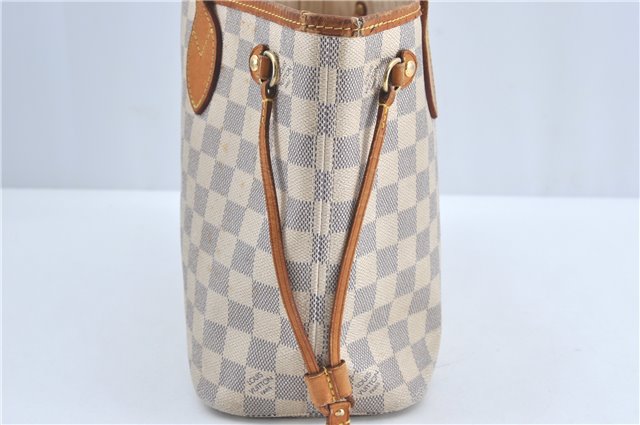 Authentic Louis Vuitton Damier Azur Neverfull PM Tote Bag N51110 LV 3594A