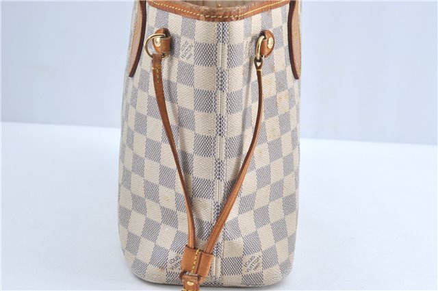 Authentic Louis Vuitton Damier Azur Neverfull PM Tote Bag N51110 LV 3594A