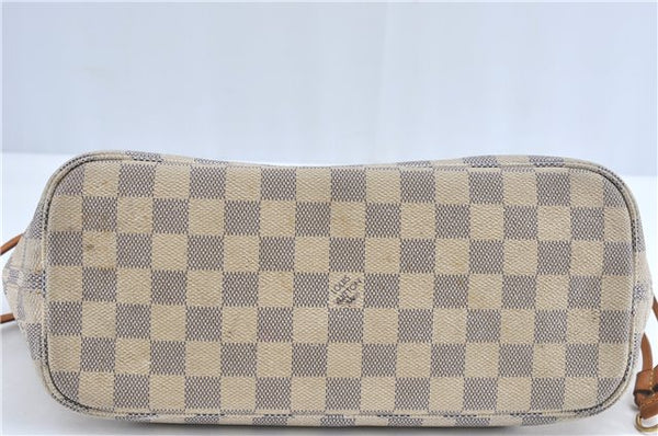 Authentic Louis Vuitton Damier Azur Neverfull PM Tote Bag N51110 LV 3594A