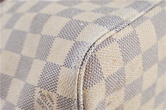 Authentic Louis Vuitton Damier Azur Neverfull PM Tote Bag N51110 LV 3594A