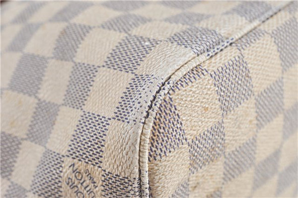 Authentic Louis Vuitton Damier Azur Neverfull PM Tote Bag N51110 LV 3594A