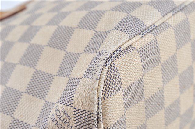 Authentic Louis Vuitton Damier Azur Neverfull PM Tote Bag N51110 LV 3594A