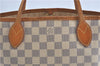 Authentic Louis Vuitton Damier Azur Neverfull PM Tote Bag N51110 LV 3594A