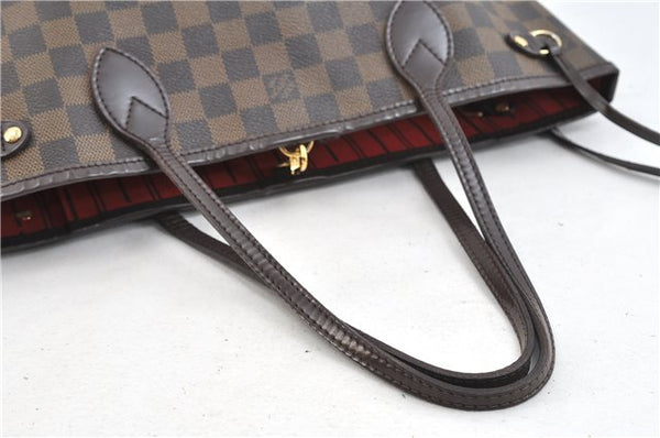 Authentic Louis Vuitton Damier Neverfull PM Tote Bag N51109 LV 3771D