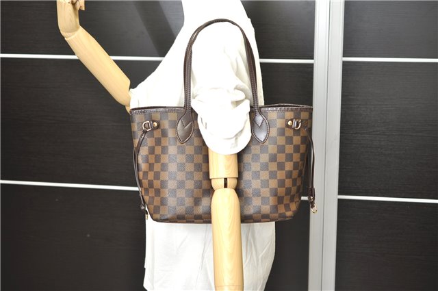 Authentic Louis Vuitton Damier Neverfull PM Tote Bag N51109 LV 3771D