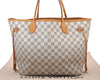 Authentic Louis Vuitton Damier Azur Neverfull MM Tote Bag N51107 LV 3954I