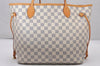 Authentic Louis Vuitton Damier Azur Neverfull MM Tote Bag N51107 LV 3954I