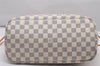Authentic Louis Vuitton Damier Azur Neverfull MM Tote Bag N51107 LV 3954I