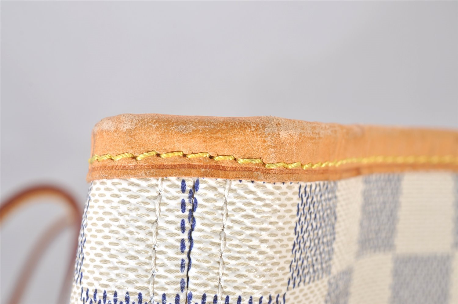 Authentic Louis Vuitton Damier Azur Neverfull MM Tote Bag N51107 LV 3954I