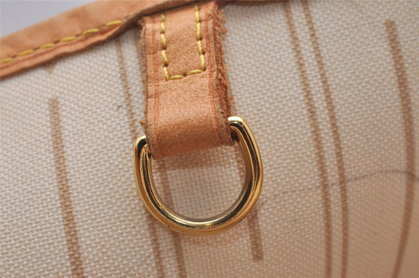 Authentic Louis Vuitton Damier Azur Neverfull MM Tote Bag N51107 LV 3954I