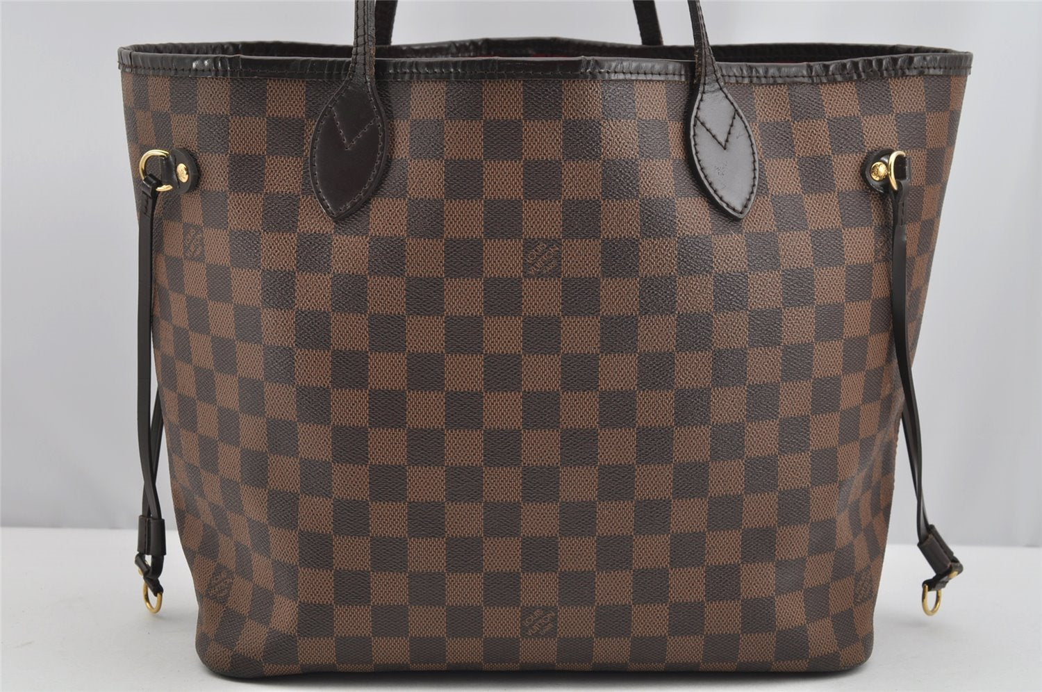 Authentic Louis Vuitton Damier Neverfull MM Shoulder Tote Bag N51105 LV 3995I