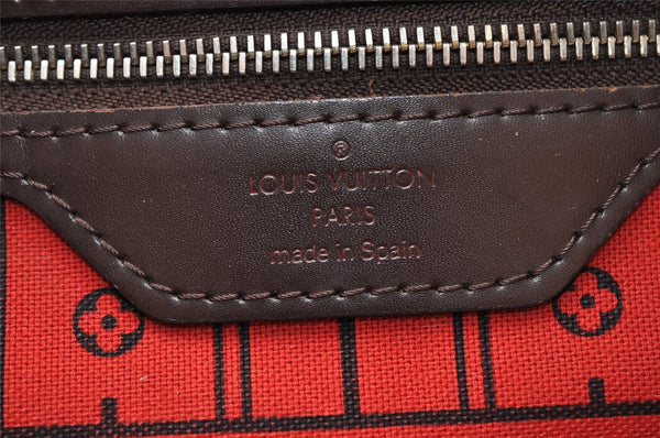 Authentic Louis Vuitton Damier Neverfull MM Shoulder Tote Bag N51105 LV 3995I