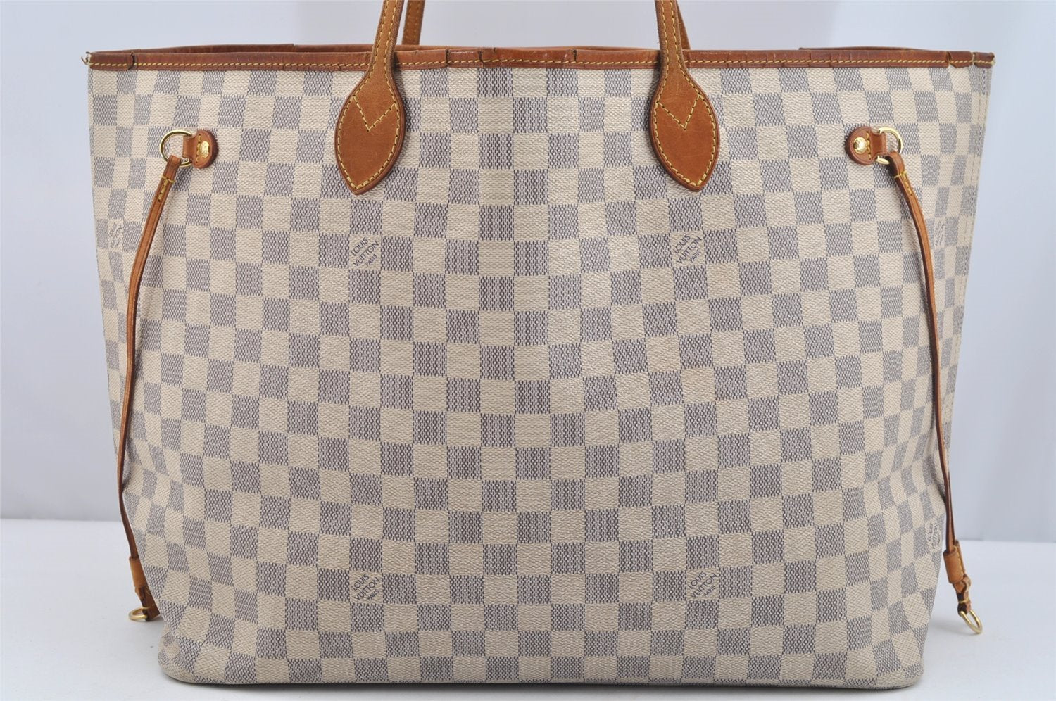 Authentic Louis Vuitton Damier Azur Neverfull GM N51108 Shoulder Tote Bag 4254I