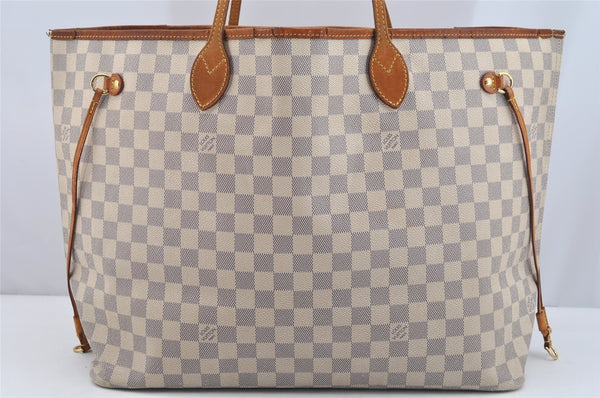 Authentic Louis Vuitton Damier Azur Neverfull GM N51108 Shoulder Tote Bag 4254I