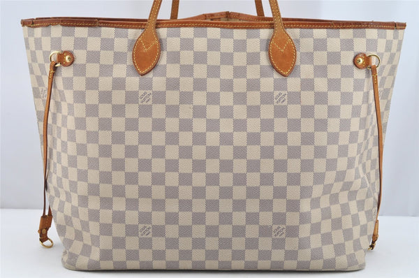 Authentic Louis Vuitton Damier Azur Neverfull GM N51108 Shoulder Tote Bag 4254I