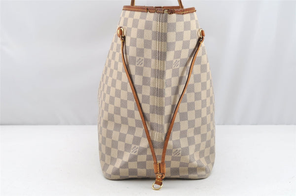 Authentic Louis Vuitton Damier Azur Neverfull GM N51108 Shoulder Tote Bag 4254I