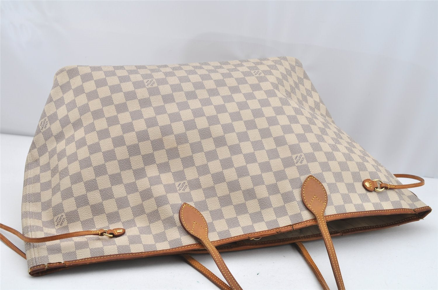 Authentic Louis Vuitton Damier Azur Neverfull GM N51108 Shoulder Tote Bag 4254I