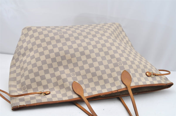 Authentic Louis Vuitton Damier Azur Neverfull GM N51108 Shoulder Tote Bag 4254I