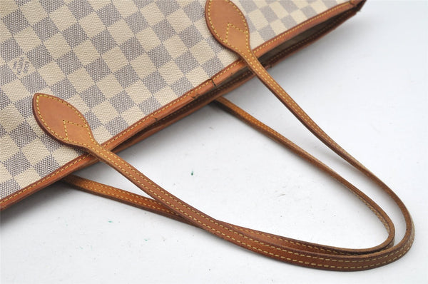 Authentic Louis Vuitton Damier Azur Neverfull GM N51108 Shoulder Tote Bag 4254I