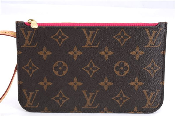 Authentic Louis Vuitton Monogram Neverfull Pouch Purse Clutch Bag Pink LV 4287E
