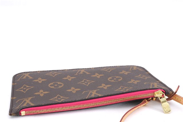 Authentic Louis Vuitton Monogram Neverfull Pouch Purse Clutch Bag Pink LV 4287E