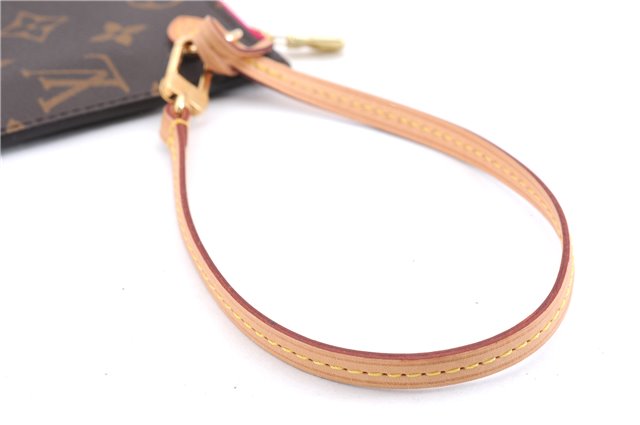 Authentic Louis Vuitton Monogram Neverfull Pouch Purse Clutch Bag Pink LV 4287E