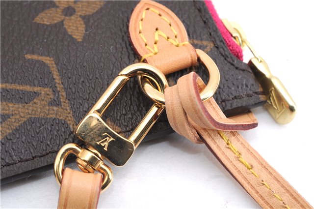 Authentic Louis Vuitton Monogram Neverfull Pouch Purse Clutch Bag Pink LV 4287E