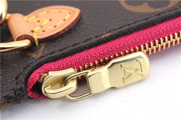 Authentic Louis Vuitton Monogram Neverfull Pouch Purse Clutch Bag Pink LV 4287E