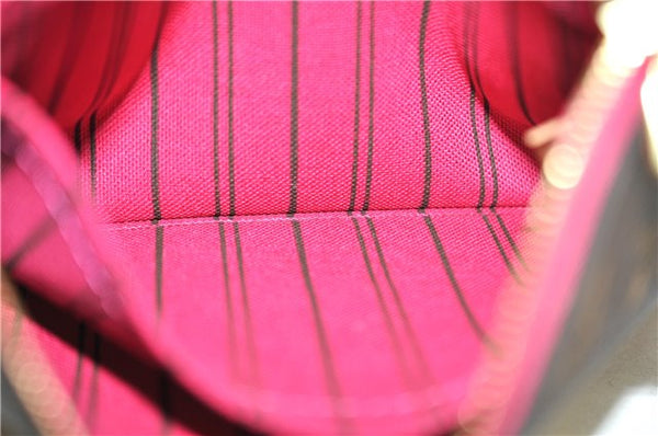 Authentic Louis Vuitton Monogram Neverfull Pouch Purse Clutch Bag Pink LV 4287E