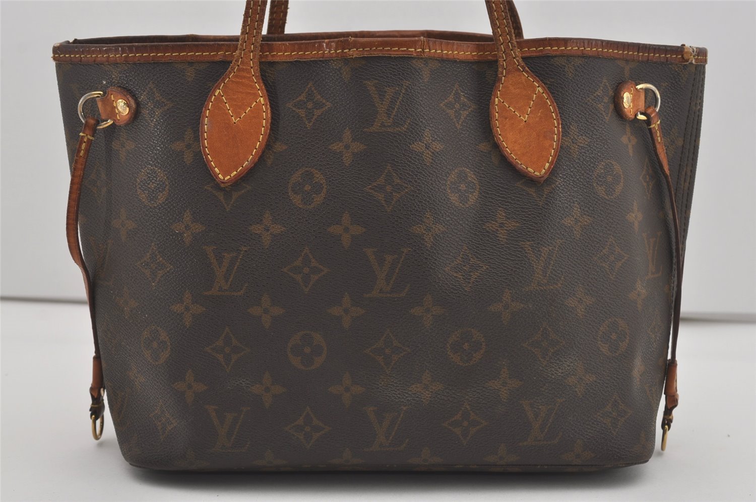 Authentic Louis Vuitton Monogram Neverfull PM Shoulder Tote Bag M40155 LV 4510I