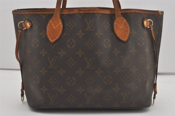 Authentic Louis Vuitton Monogram Neverfull PM Shoulder Tote Bag M40155 LV 4510I