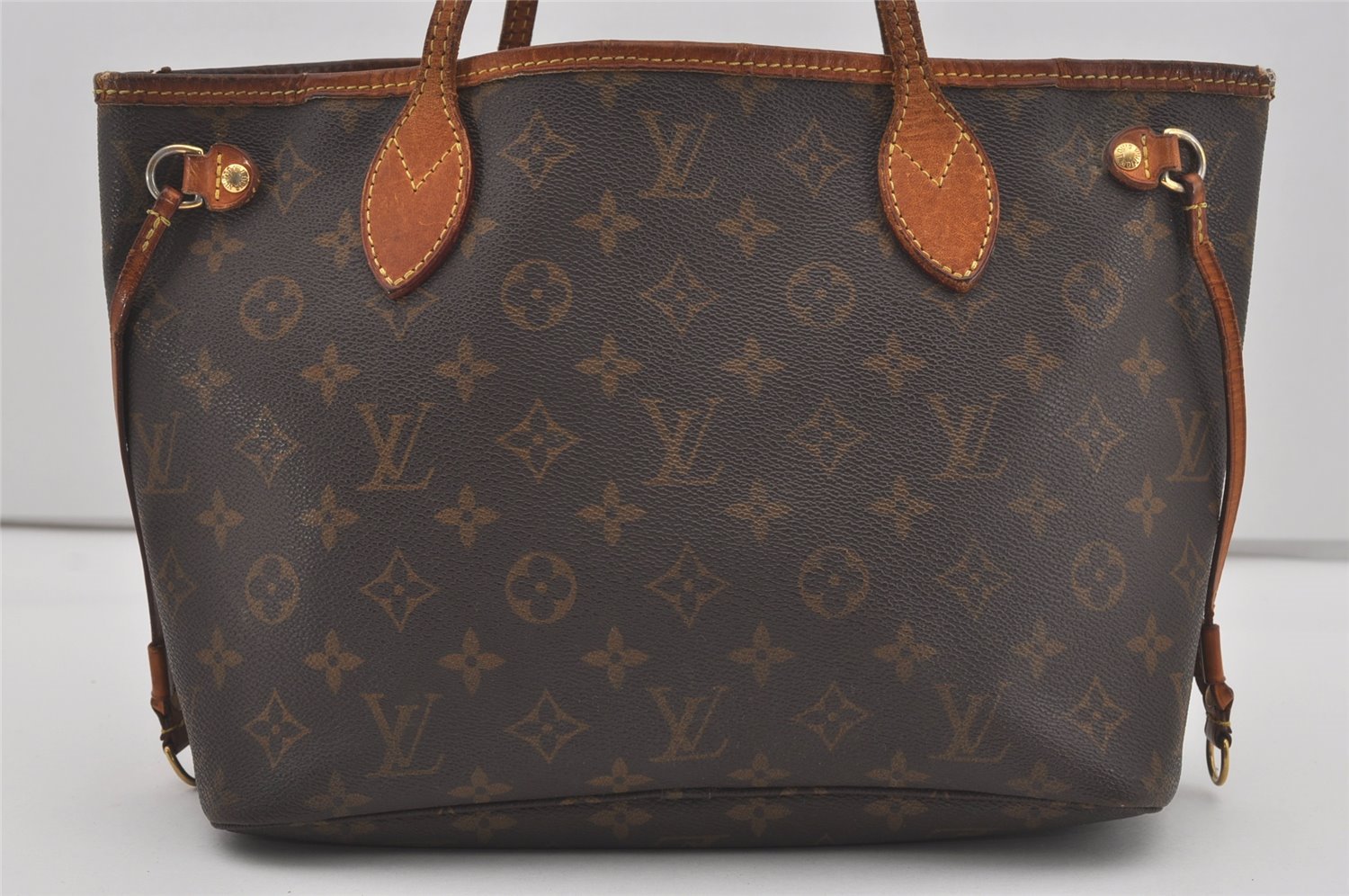 Authentic Louis Vuitton Monogram Neverfull PM Shoulder Tote Bag M40155 LV 4510I