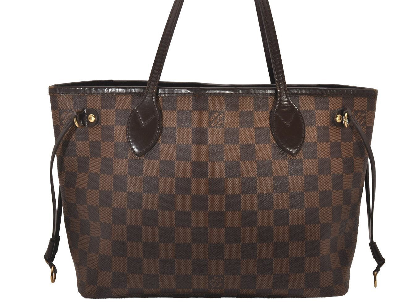 Authentic Louis Vuitton Damier Neverfull PM Shoulder Tote Bag N51109 LV 4627I