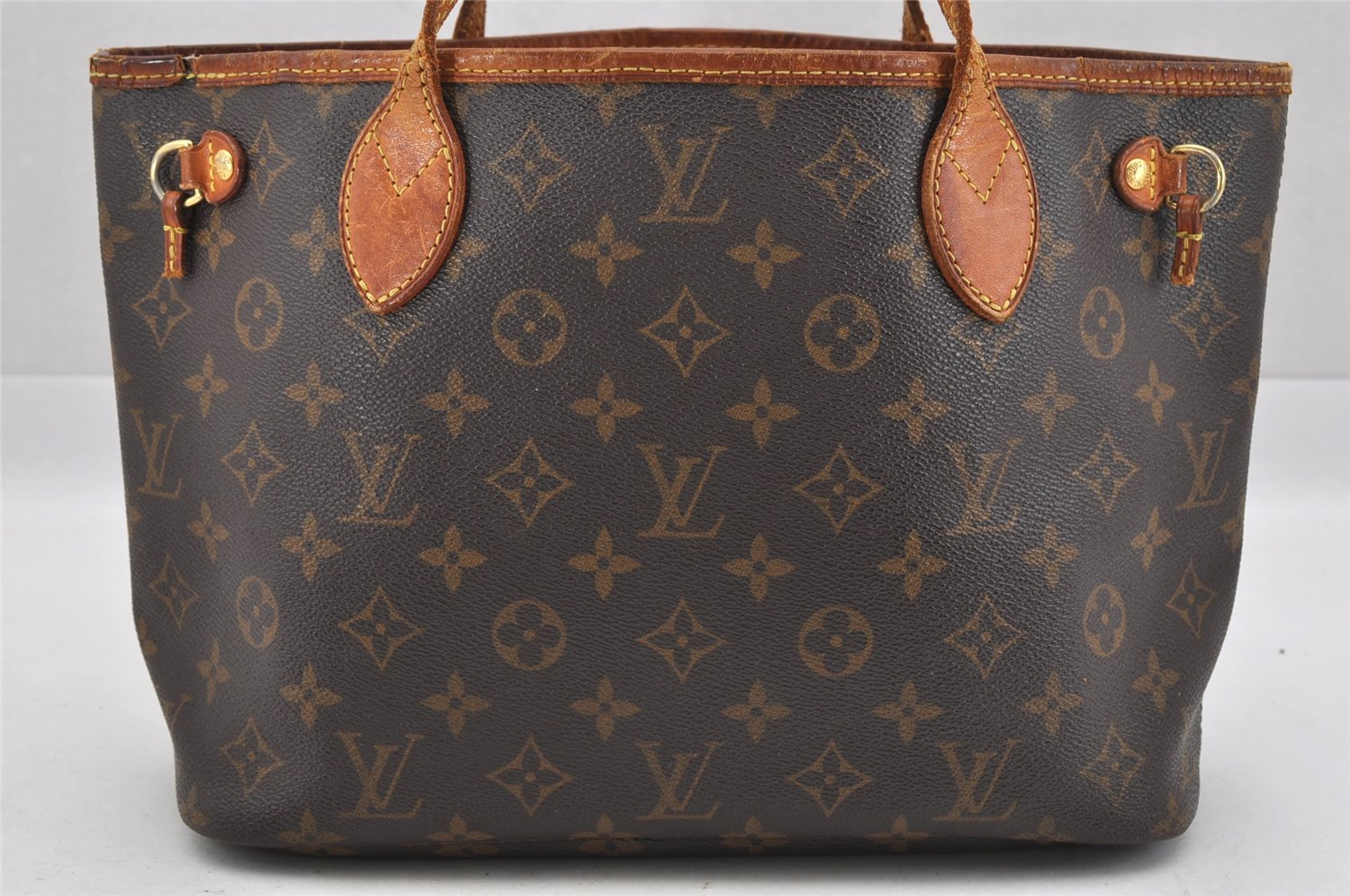 Authentic Louis Vuitton Monogram Neverfull PM Shoulder Tote Bag M40155 LV 4630I